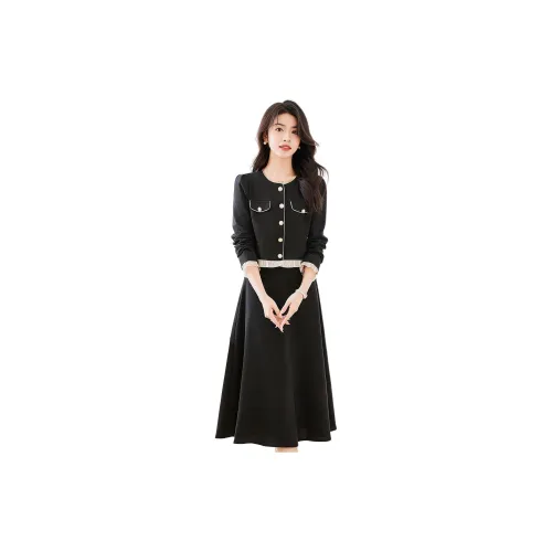 Like the age of water Two Piece Skirt Sets Women's Black