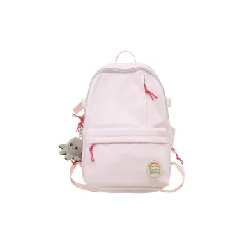 Deli Bear Nylon Backpack Regular Unisex Black/White/Yellow/Pink