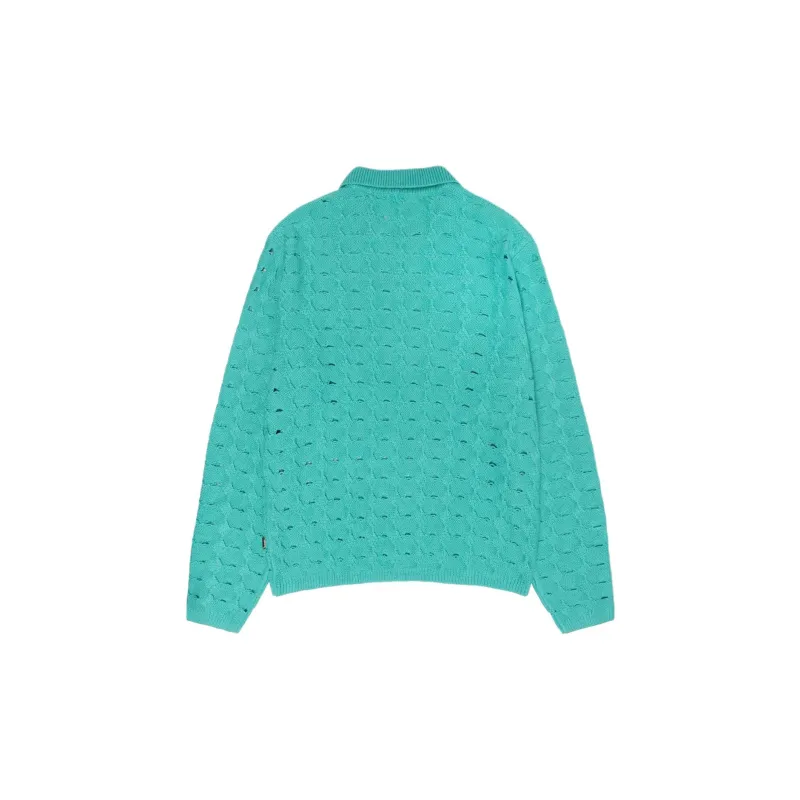 Stussy SS24 OPEN KNIT COLLARED SWEATER Knitwear Men's-1