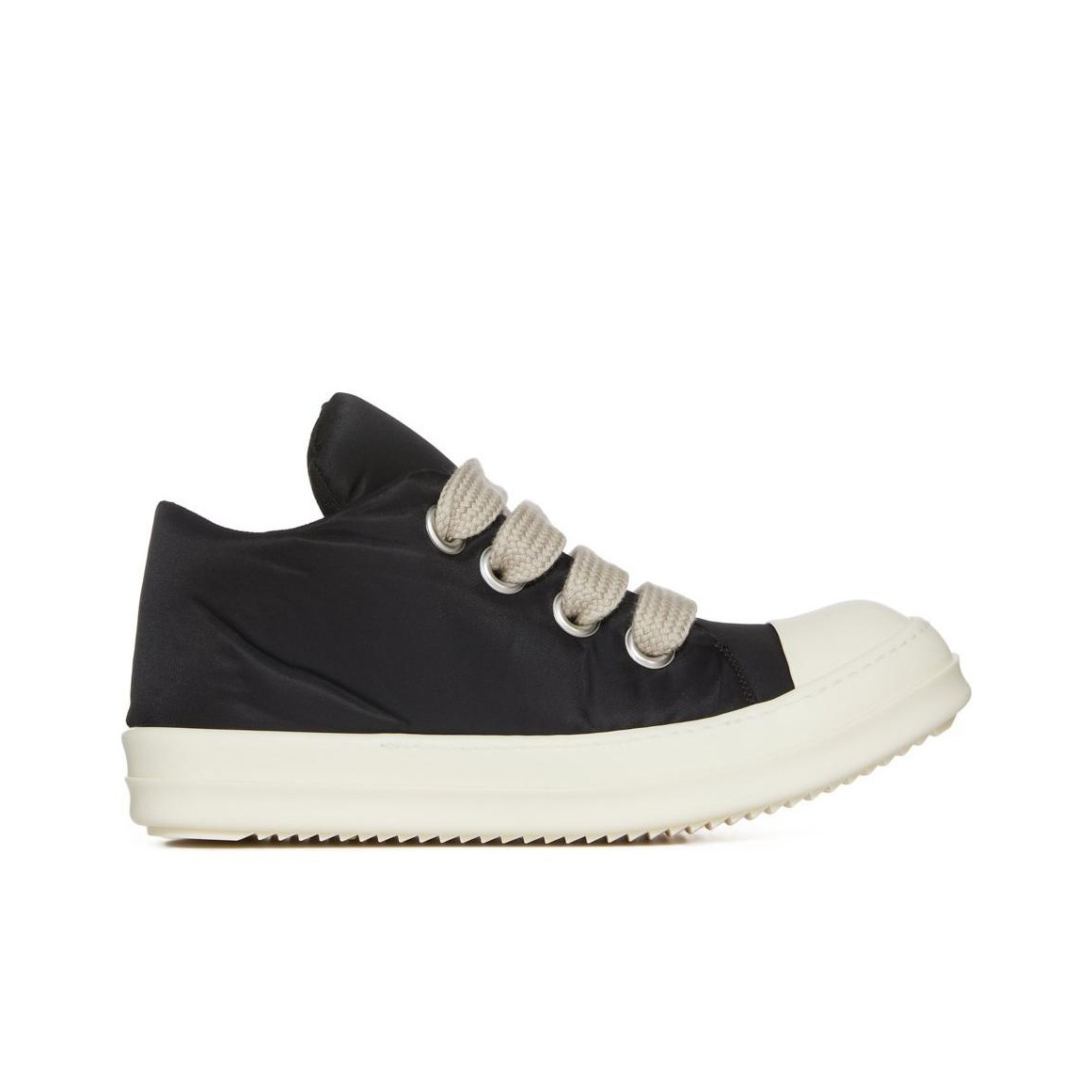 RICK OWENS Jumbo Lace Recycled Puffer Low Black Milk SS24