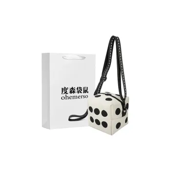 Dusen Kangaroo Canvas Portable Canvas Bag, Crossbody Bag Unisex White