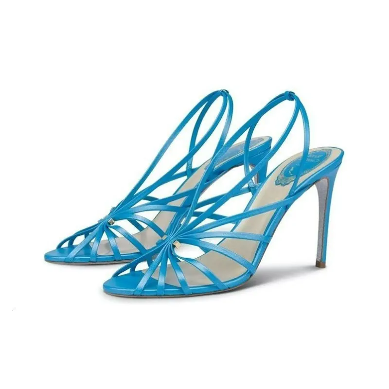 RENE CAOVILLA Sabine Strap Sandals Women's Blue-2