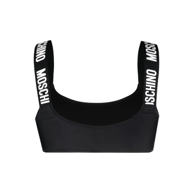 MOSCHINO Logo Tape Scoop neck Bikini Top-1