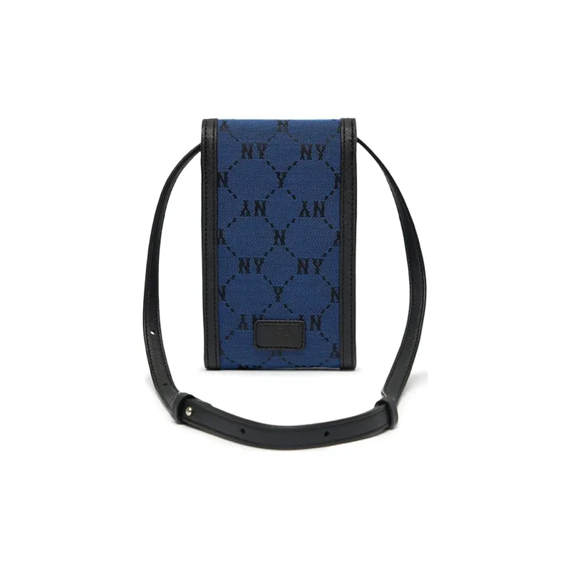 MLB Monogram Collection Polyester One Shoulder Crossbody Cell Phone Pouch Regular Unisex Midnight Blue-2