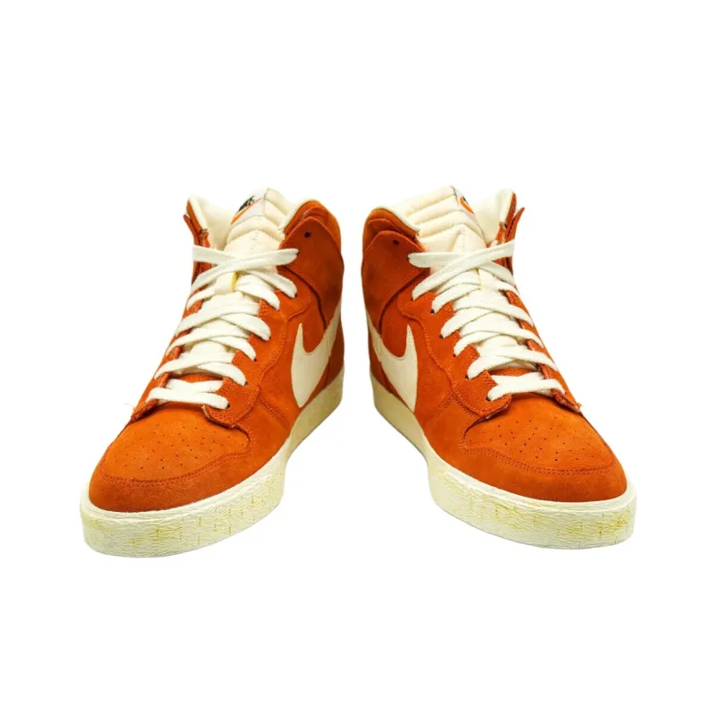 Nike Dunk High Slip-Resistant High-Top Skateboard Shoes Unisex Brown White-2