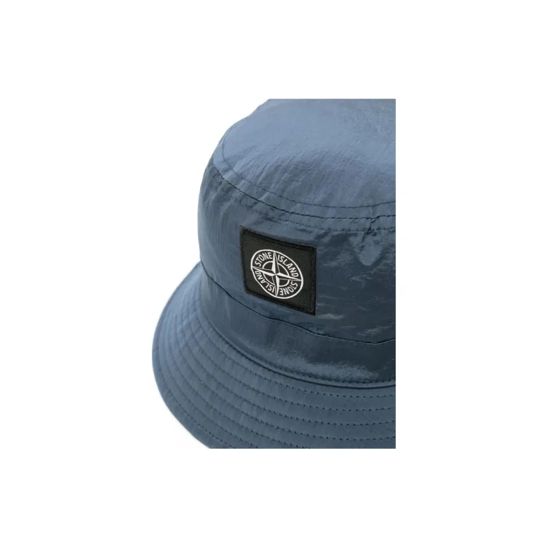 STONE ISLAND Recycled Nylon Polyester Bucket Hats Men's Blue-1