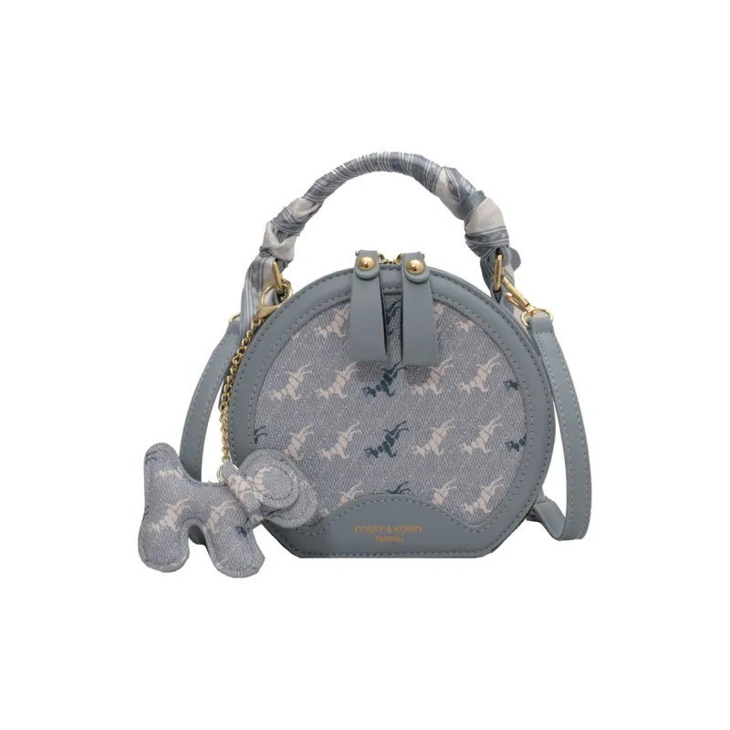 Duoluplo Doron Paul PU Shoulder Bag Regular Women's Blue Comes With Charm Ecru Comes With Charm Pink Comes With Charm-0