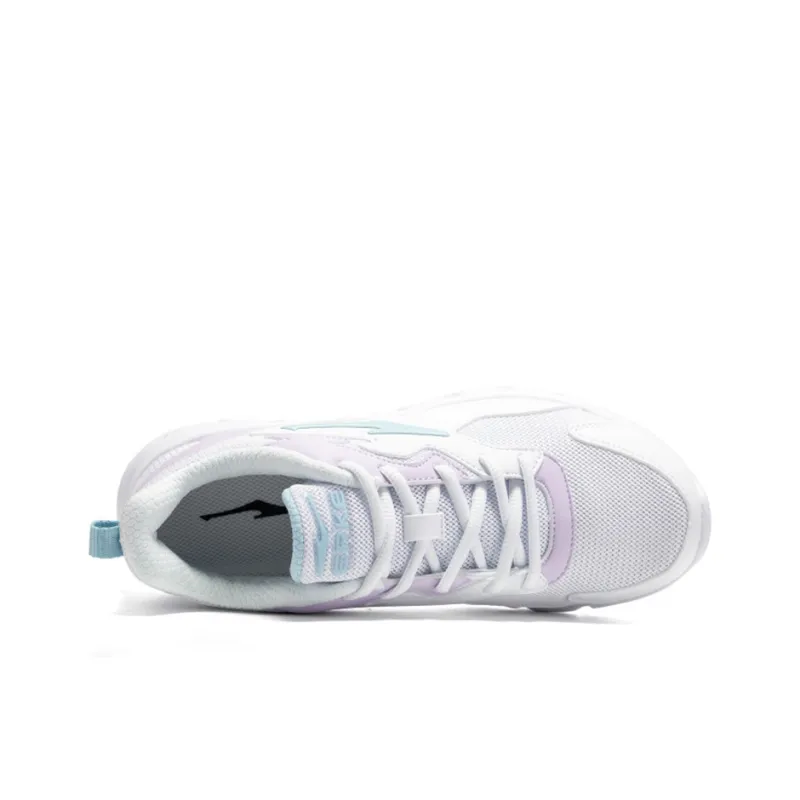 Erke Low Top Running Shoes Women's White/Purple-3