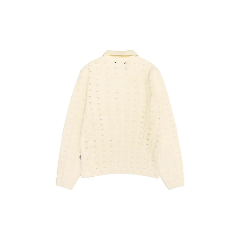 Stussy SS24 OPEN KNIT COLLARED SWEATER Knitwear Men's-11