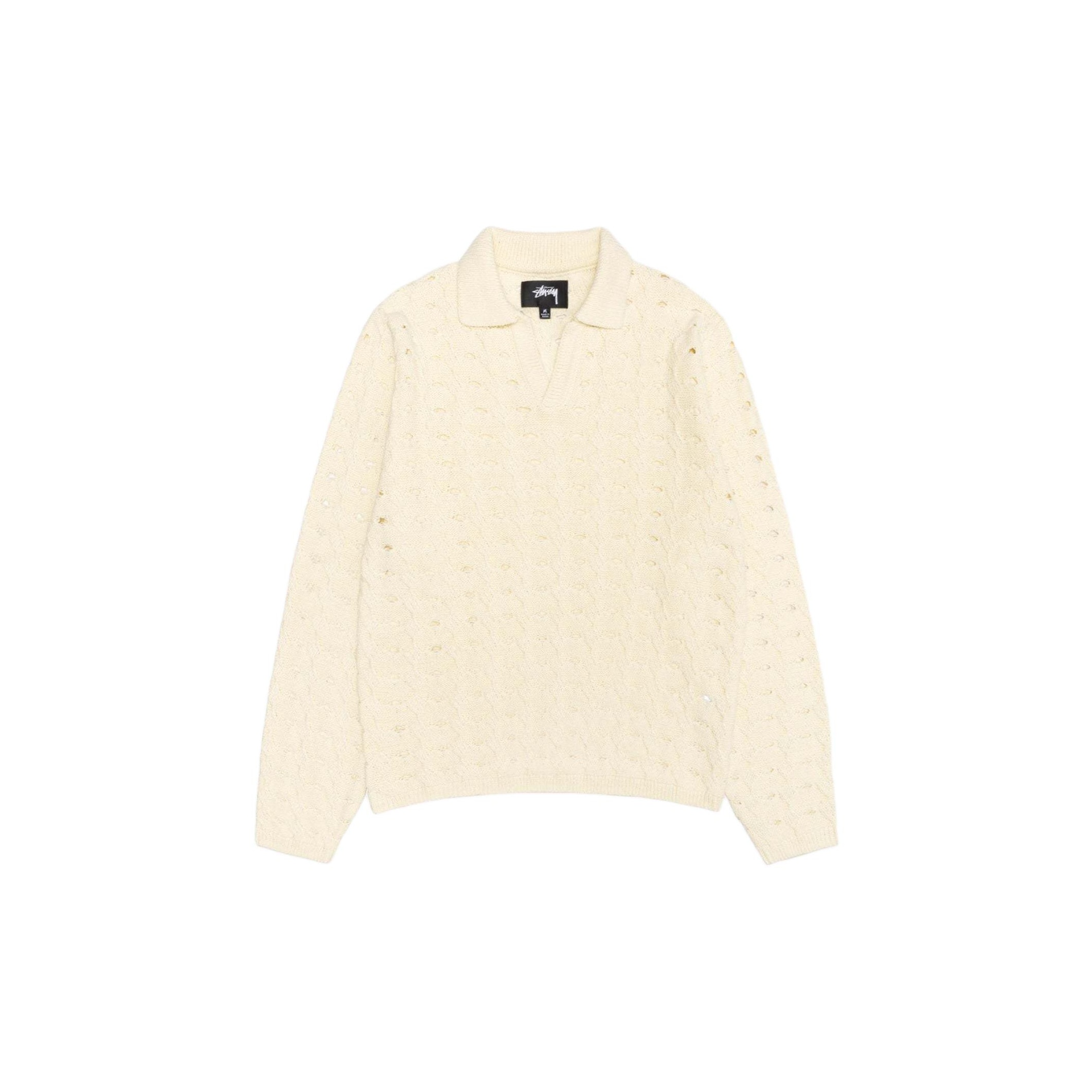 トップス 24ss stussy OPEN KNIT COLLARED SWEATER STUSSY Stussy ステューシー 24SS OPEN KNIT COLLARED SWEATER