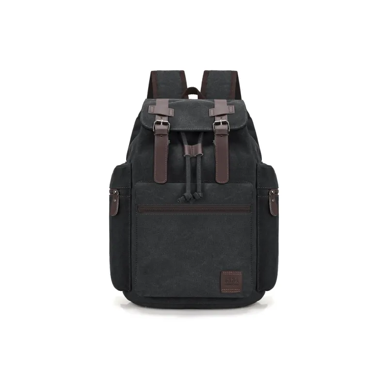 Deli Bear Canvas Backpack Regular Men's Gray/Black/Khaki/Coffee-2