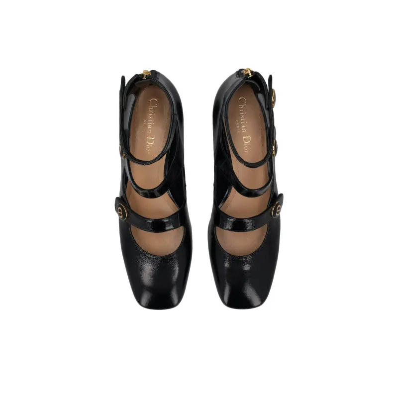 DIOR D-Doll Women's Casual Shoes Medium Heel Women's Black-3