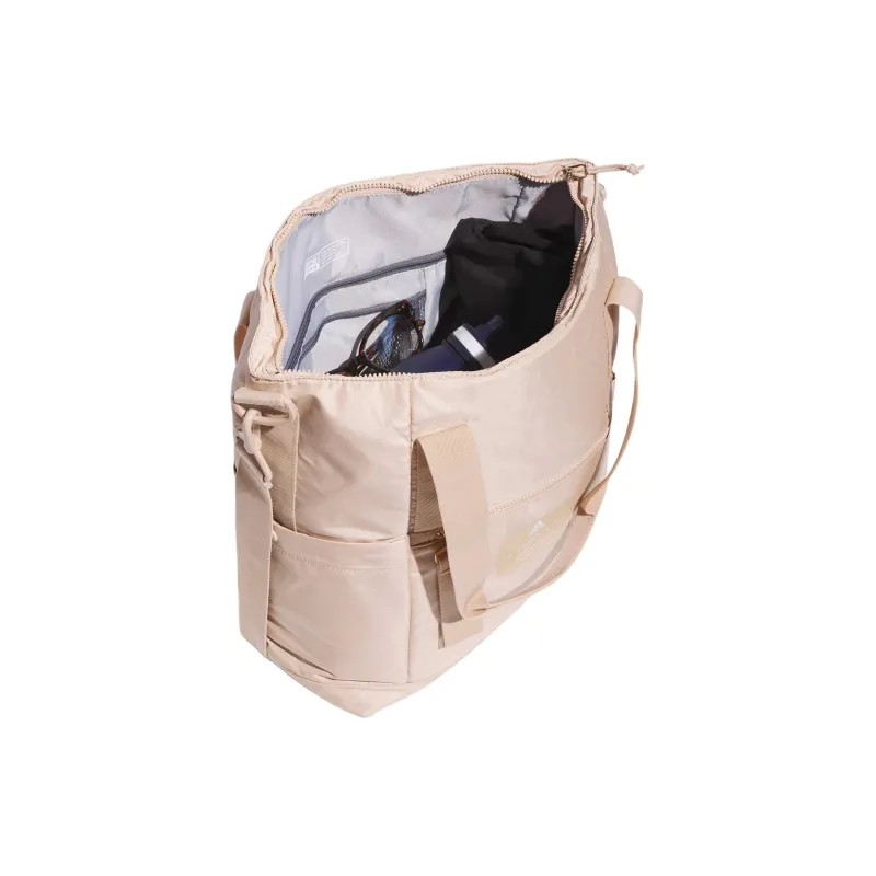 Adidas Recycled Polyester Tote Bag Shopping Bag Handbag Unisex Iridescent Beige & White & Multicolor-3