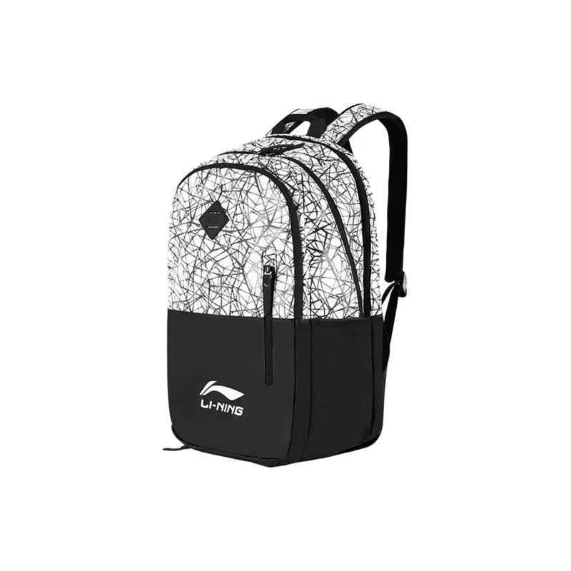 LiNing Polyester Backpack Unisex Black White-1