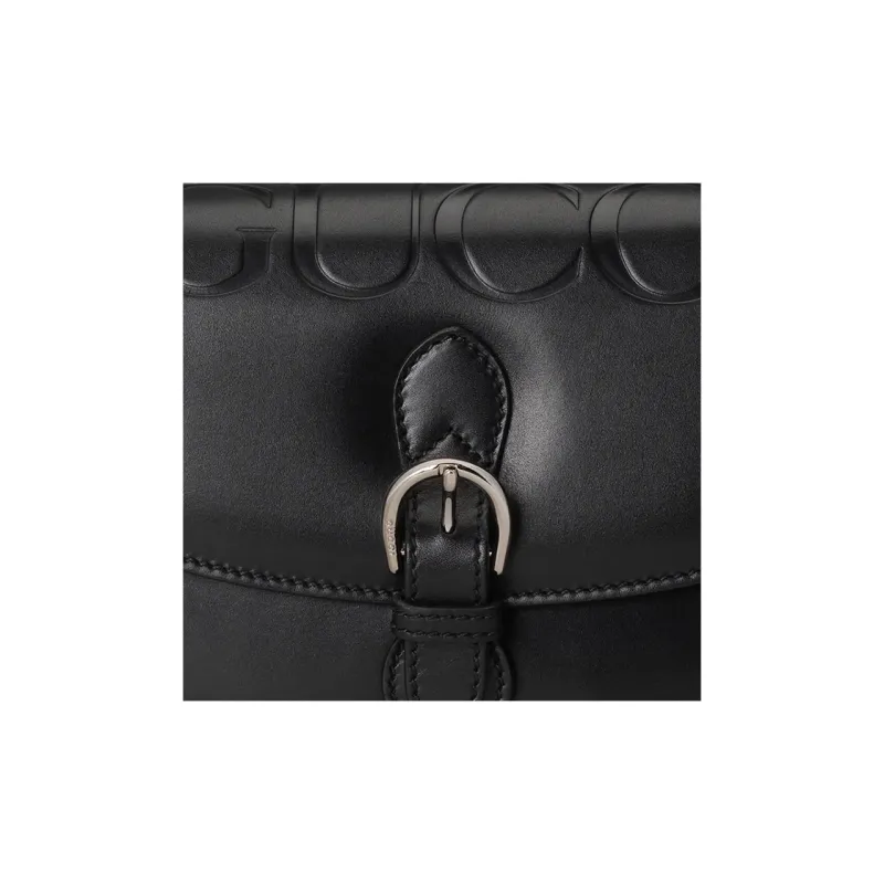 GUCCI Leather Crossbody Bag, Shoulder Bag Women's Black-7