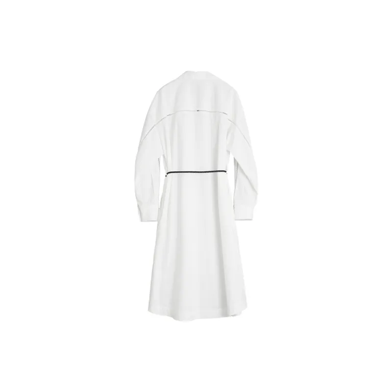 ELLE Long Sleeved Dresses Women's White-1