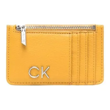 CK/Calvin Klein Leather Card Holder Card Holder Women's Yellow