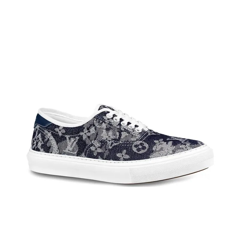 LOUIS VUITTON Trocadero Low Top Stylish Skateboarding Shoes Men's Blue-1