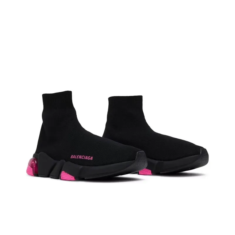 Balenciaga Speed Trainer Clear Sole Black Fluo Pink Women's-2