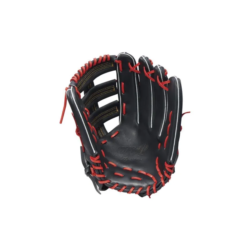 Mizuno Baseball Gloves Catcher's Glove Top Grain Cow Leather Unisex Black Red-3