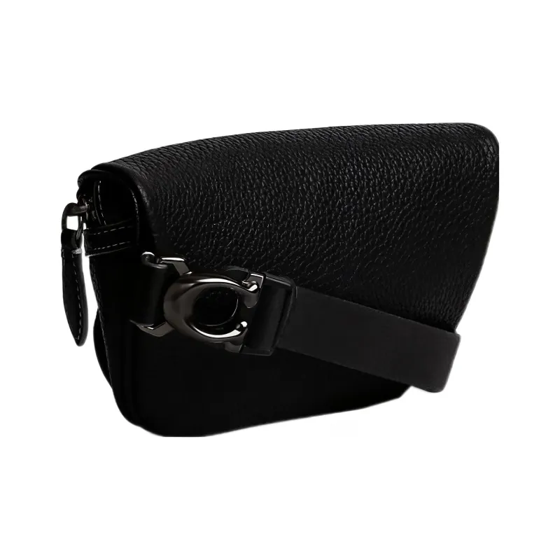 COACH Pebbled Leather Sling Bag, Crossbody Bag, Fanny Pack Medium Size Men's Black-1