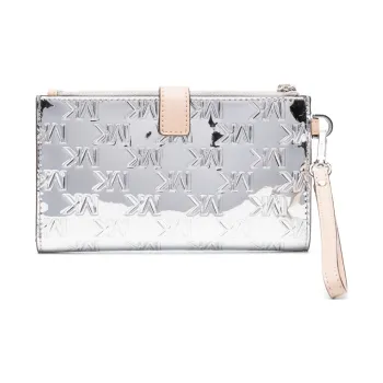 MICHAEL KORS Jet Set Thermoplastic Polyurethane Wallet Women's Silver