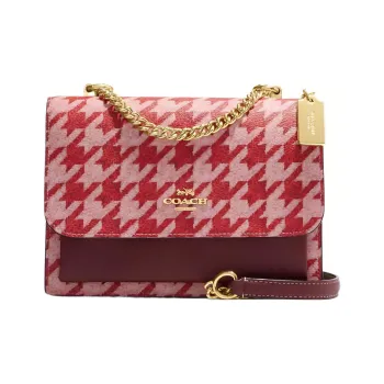 COACH Klare Leather Square Bag Handbag Shoulder Bag Women's Red