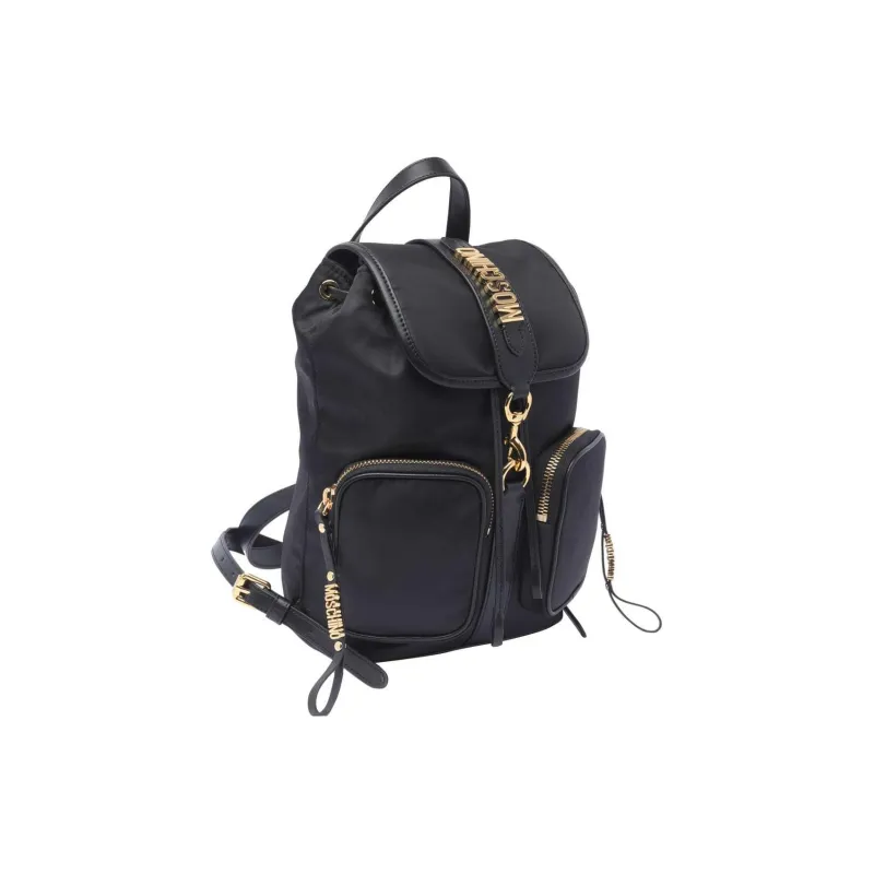 MOSCHINO Logo-Plaque Foldover-Top Backpack-2