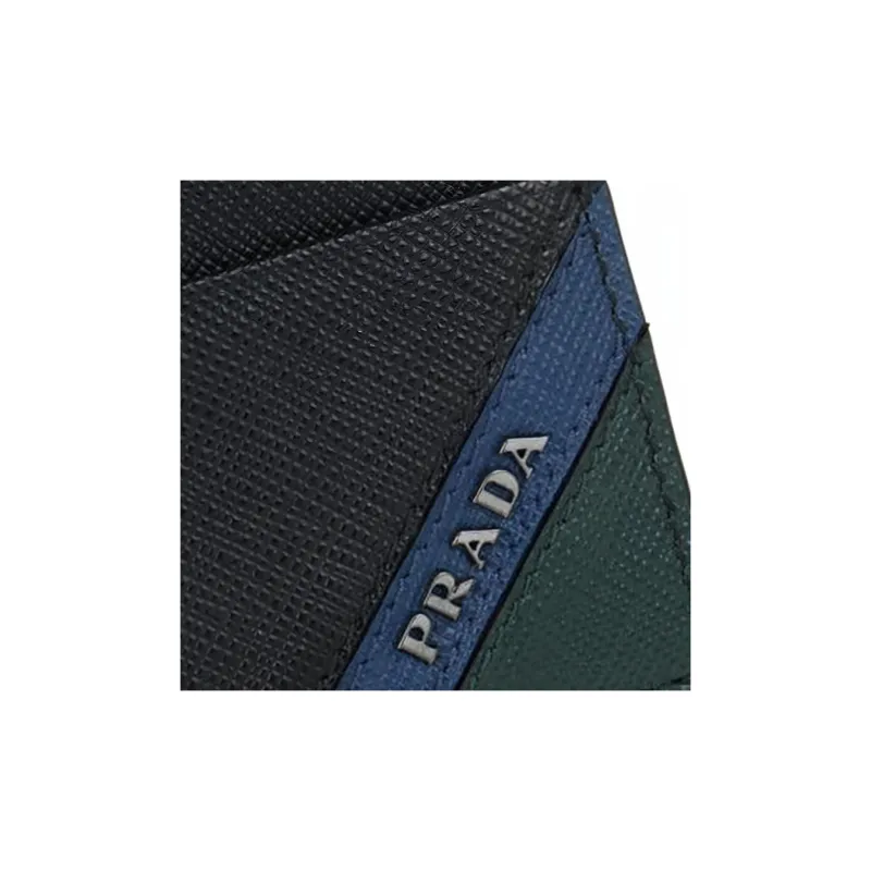 PRADA Leather Card Holder Unisex Black-3
