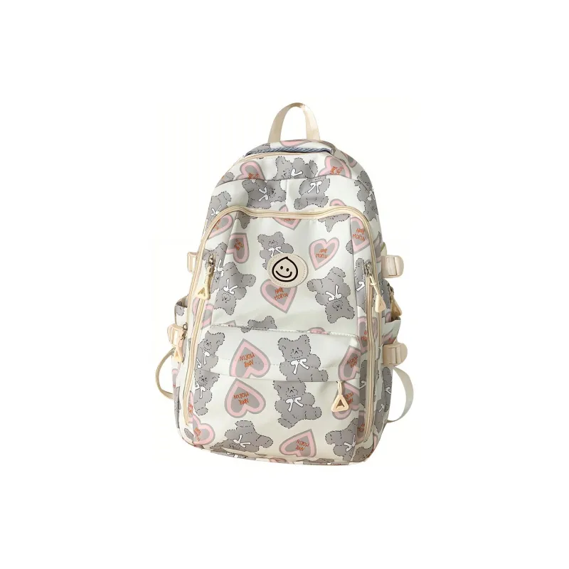 TANGCOOL Nylon Backpack Medium Size Unisex Light Purple/Light Blue/Black/Pink-28