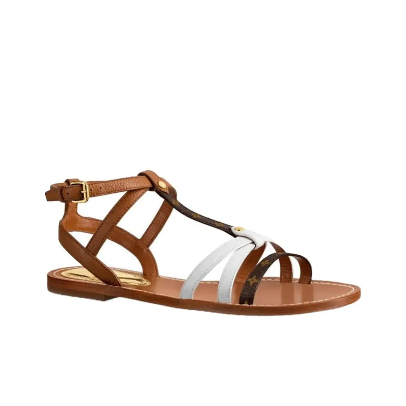 LOUIS VUITTON Shoes Sports Sandals 'Brown White' Women's-1
