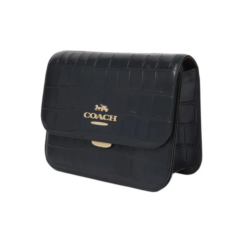 COACH Brynn Crocodile Pattern Leather Crossbody Bag Medium Size Women's Dark Blue-4