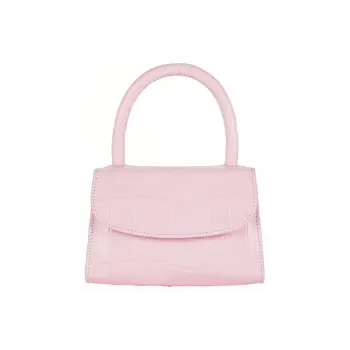By Far Mini Croco Leather Shoulder Bag Crossbody Bag Handbag Mini Women's Pink