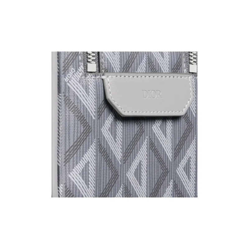 DIOR Canvas With Calfskin Toiletry Bag Men's Gray-5