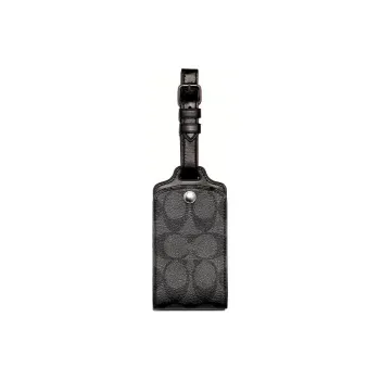 COACH Luggage Canvas Leather Pendant Men's Black