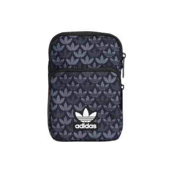 Adidas Originals Recycled Polyester Plain Weave Fabric Crossbody Bag, Shoulder Bag Regular Unisex Black