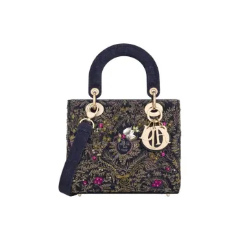 DIOR Lady Dior Denim Lady Dior Bag, Portable Crossbody Bag, Shoulder Bag Small Size Women's Multicolor