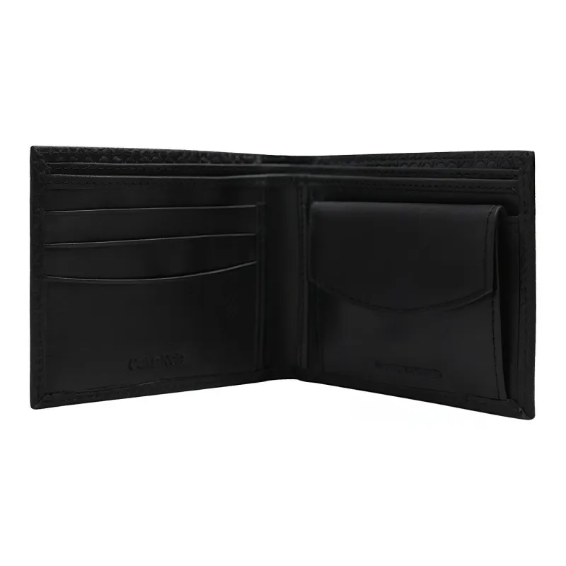 CK/Calvin Klein Cow Leather Card Holder, Wallet Men's Black-2