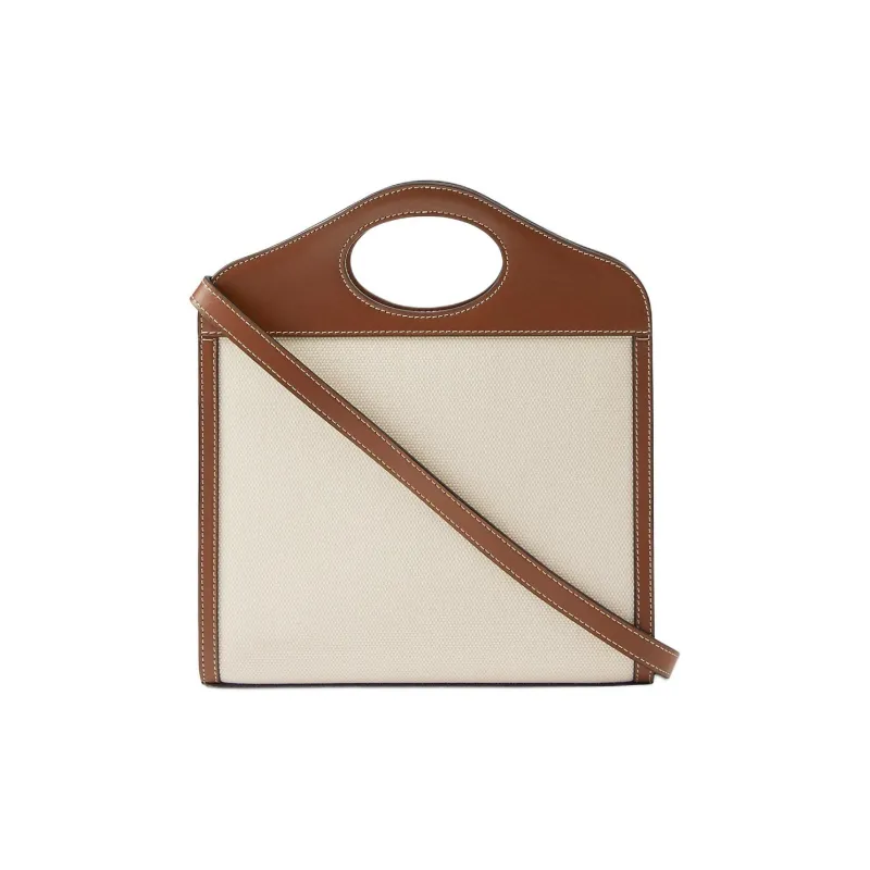 Burberry Cotton And Polyurethane Shoulder Bag Crossbody Bag Handbag Mini Women's Natural Malt Brown-2