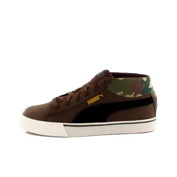 PUMA S Mid Rugged Slip-Resistant Balanced Lightweight Mid-Top Skateboard Shoes Men's Brown