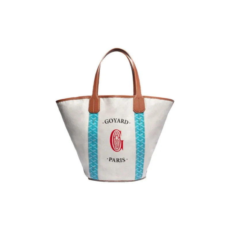 GOYARD Belharra Cotton Cow Leather Tote One Shoulder Handbag Women's Turquoise-0