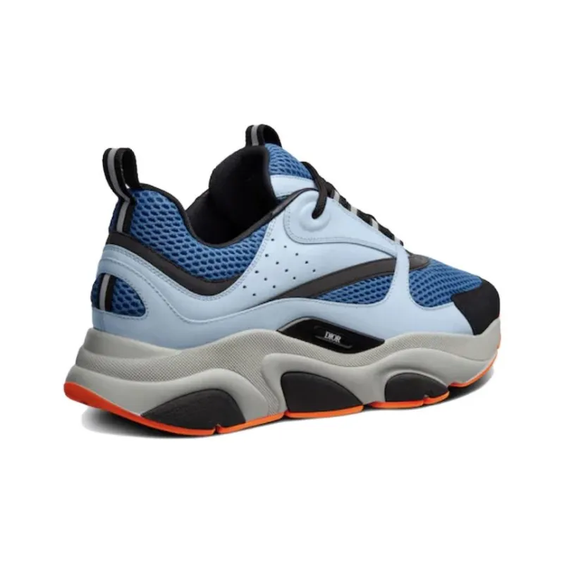 DIOR B22 Blue Technical Mesh Light Blue Grey Orange-4