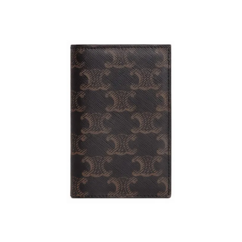 CELINE Cow Leather Card Holder Men's Black-0