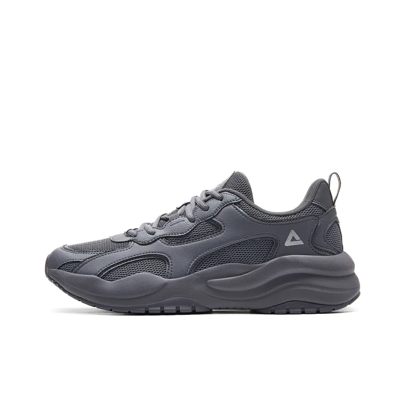 PEAK Tidal Wave Cushioning Anti Slip And Wear Resistant Rebound Low Top Casual Shoes Men's Paloma Gray-0