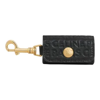 CELINE Embossed Smooth Calfskin Storage Bag Unisex Black
