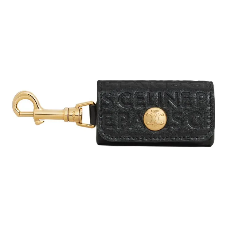 CELINE Embossed Smooth Calfskin Storage Bag Unisex Black-0