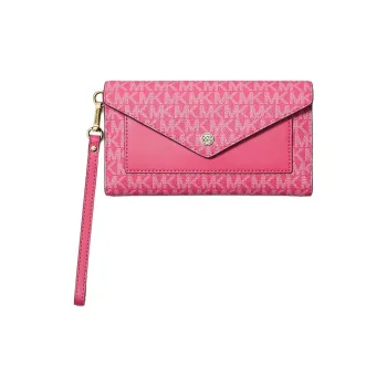 MICHAEL KORS Coated Canvas Wallet Large Size Women's Electric Pink