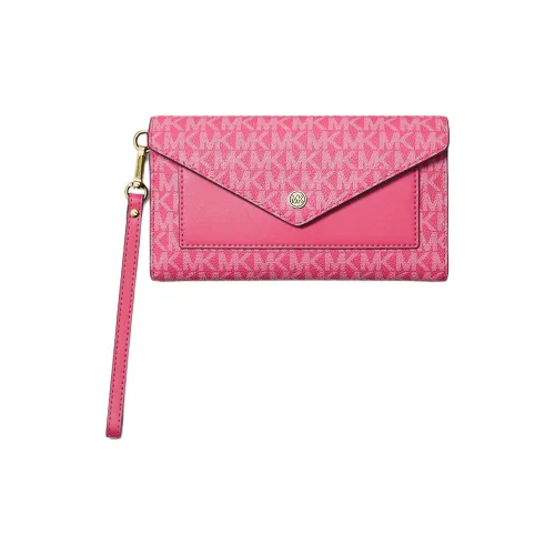 MICHAEL KORS Coated Canvas Wallet Large Size Women's Electric Pink