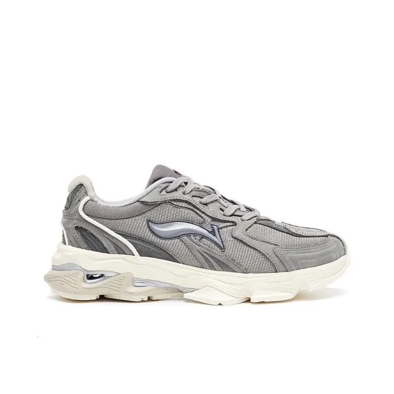 LI NING 1990 Cushioning, Slip Resistant, And Abrasion Resistant Low Top Running Shoes Men's Haze Gray-1