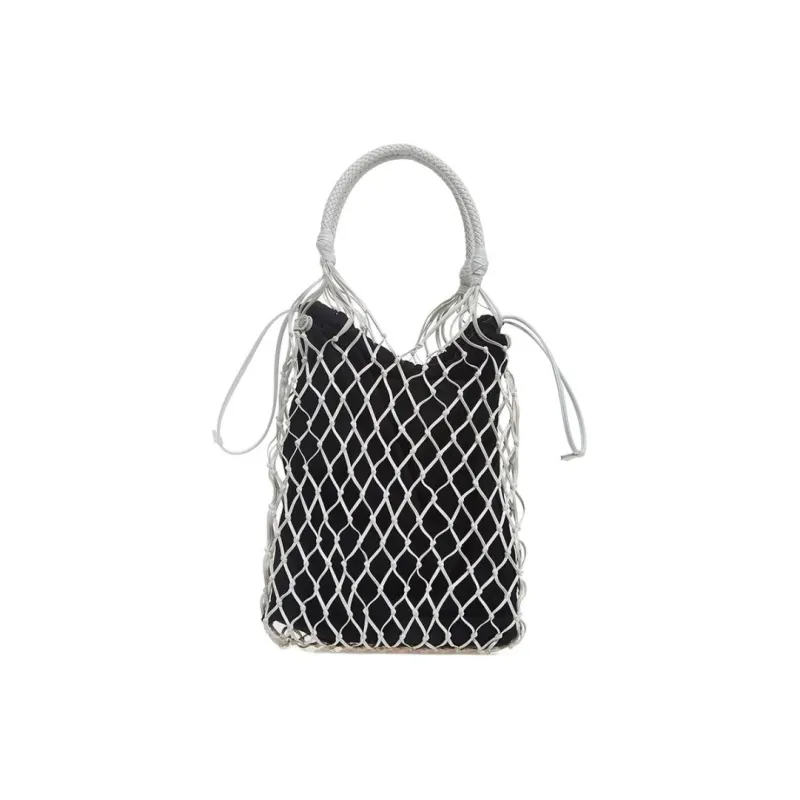 PRADA Nylon And Leather Handbag Women's White & Black-2